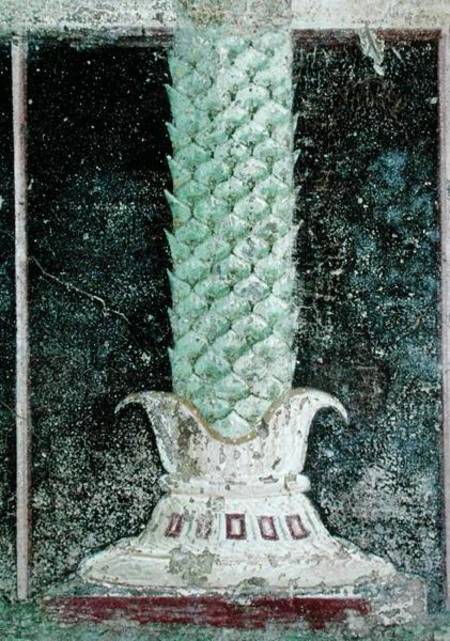 Base of a column in the style of a palm tree trunk, detail from a tablinium decorated with Egyptian- à Romain