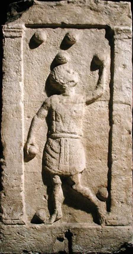 Relief depicting a juggler from the stela of Settimia Spica à Romain