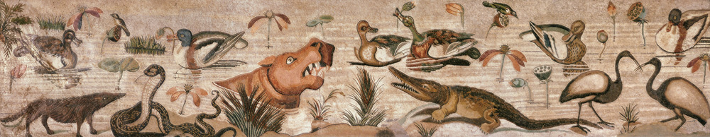 Nile Scene, from the Casa del Fauno (House of the Faun) Pompeii (mosaic) à Romain 1er siècle avant JC