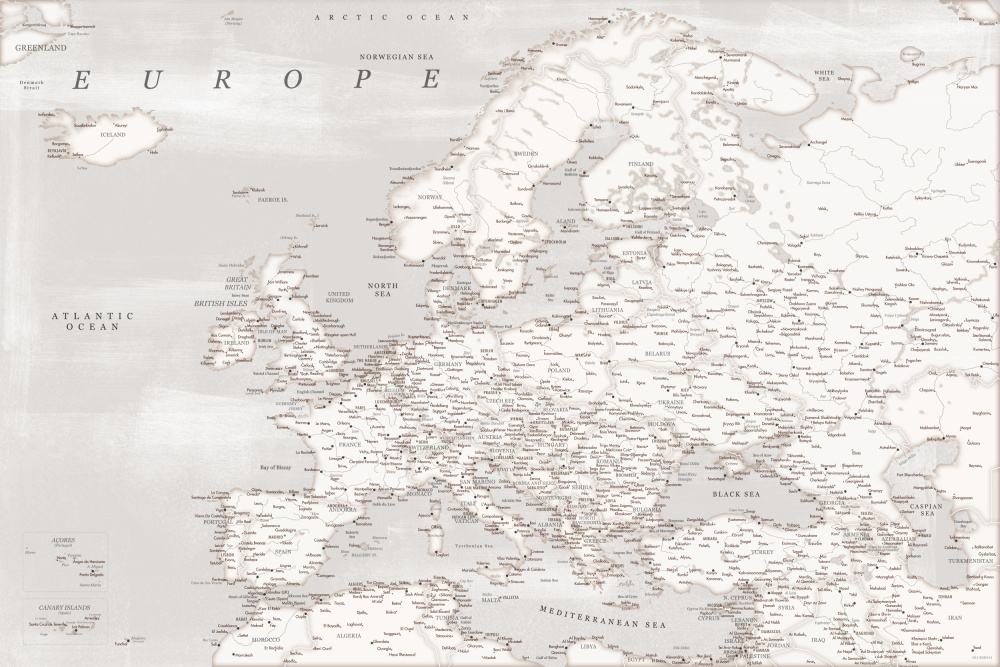 Lysander detailed map of Europe à Rosana Laiz Blursbyai