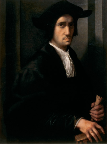 Portrait of a Man (panel) - Rosso Fiorentino en reproduction imprimée ou  copie peinte à l\'huile sur toile