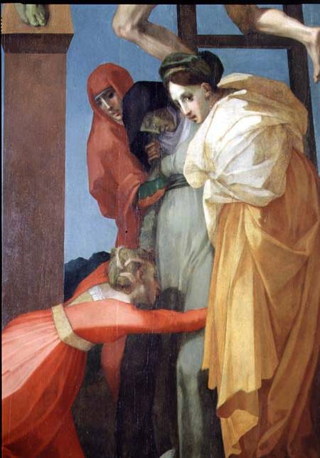 The Descent from the Cross, detail of the women à Rosso Fiorentino