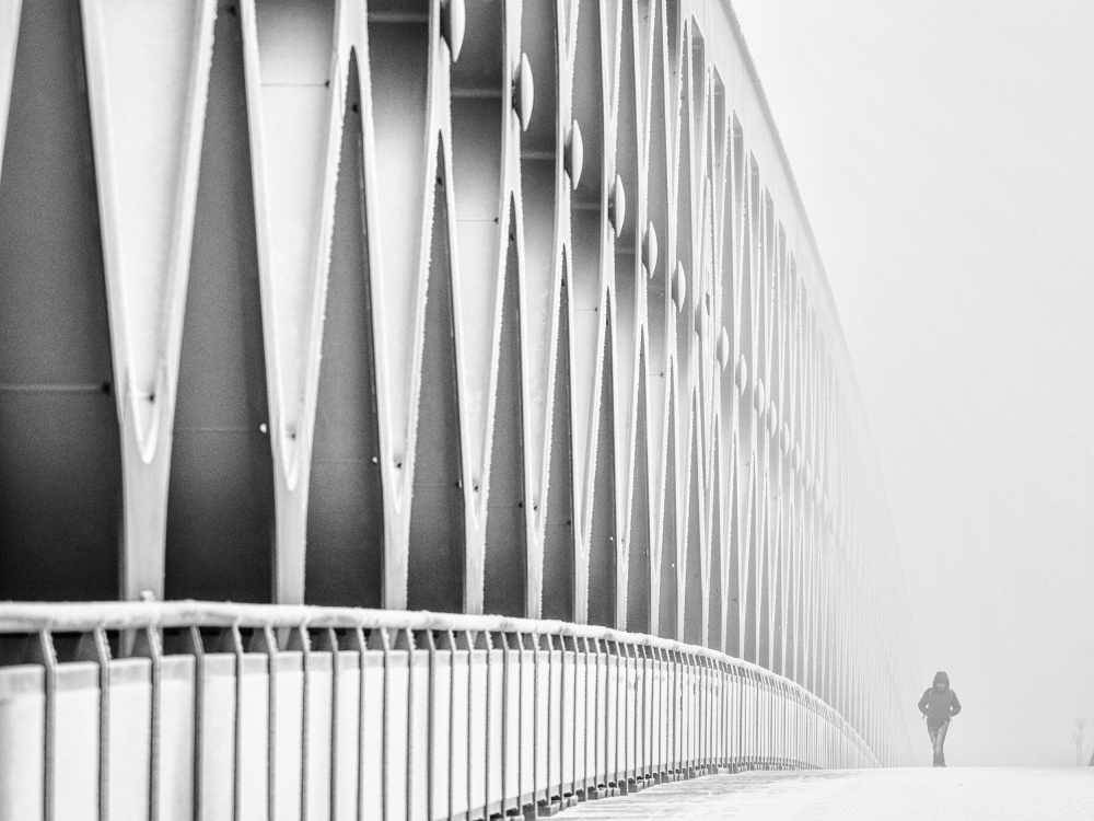 Bridge in fog à Rudolf Baranovic