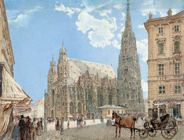 Der Stephansdom in Wien à Rudolf von Alt