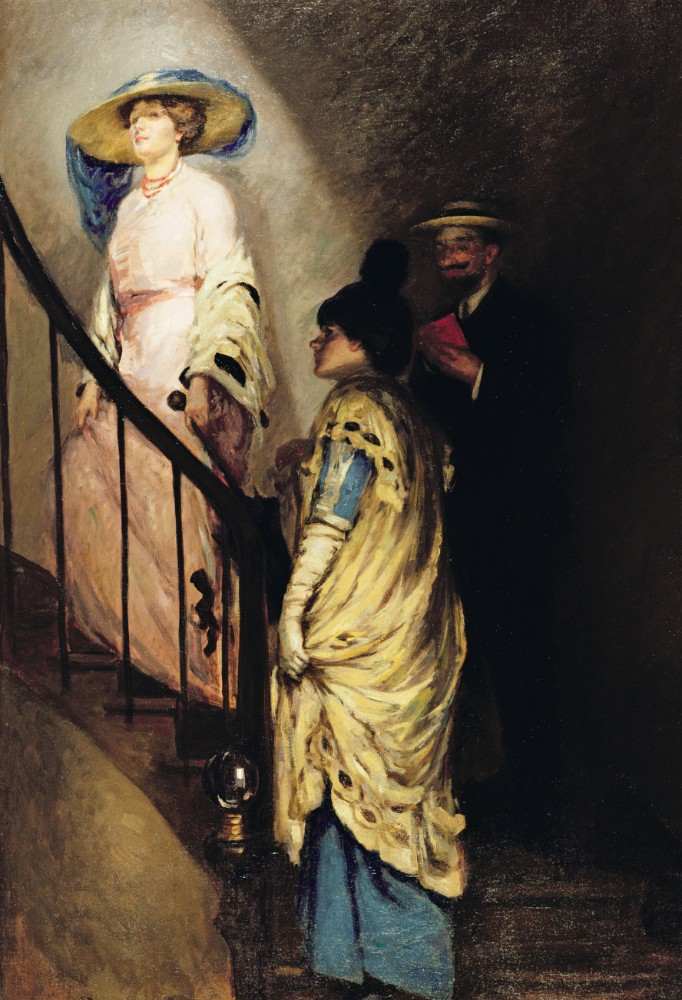 The Meeting on the Stairs à Rupert Charles Wolston Bunny