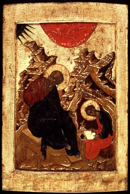 Icon of St. John the Evangelist and his Disciple Prokhor à École russe