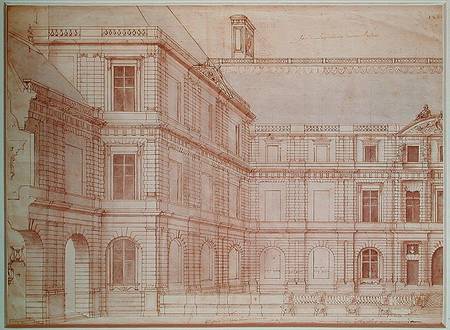 North Facade of the Palais de Luxembourg - Salomon de Brosse en  reproduction imprimée ou copie peinte à l\'huile sur toile