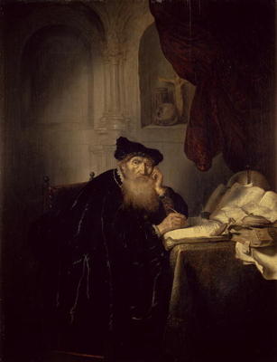 A Philosopher, 1635 (oil on panel) à Salomon Koninck