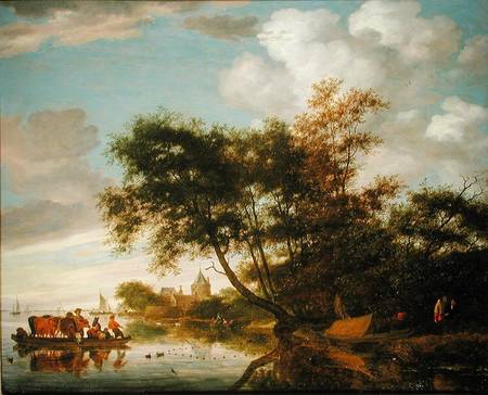 Rural River Landscape à Salomon van Ruysdael