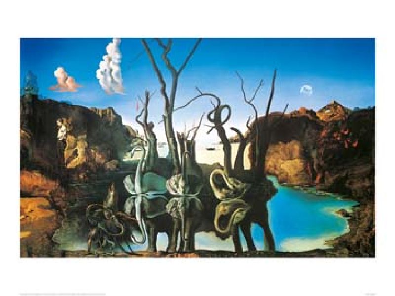 Titre de l‘image : Salvador Dali - Reflections des élephants