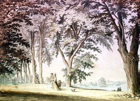 Trees by the Thames opposite Hammersmith à Samuel Hieronymous Grimm