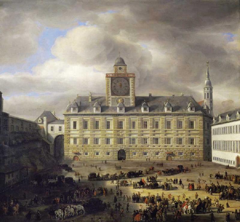 Der innere Burgplatz in Wien à Samuel van Hoogstraten