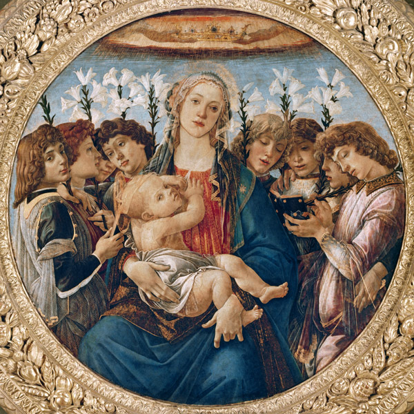 Marie avec l'enfant et le chant des anges à Sandro Botticelli