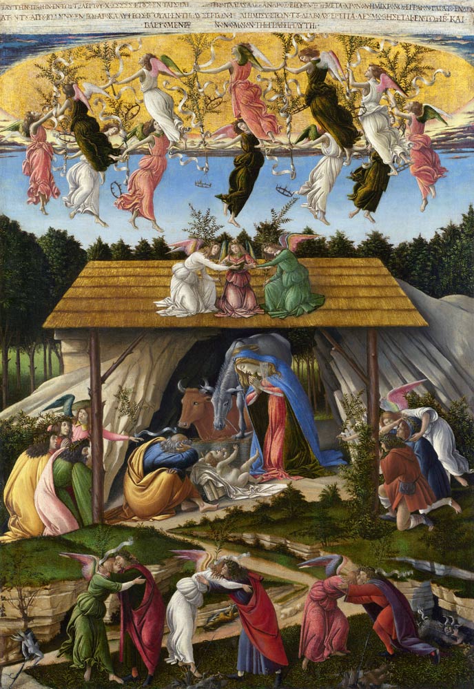 Mystic Nativity (and detail 22824) à Sandro Botticelli