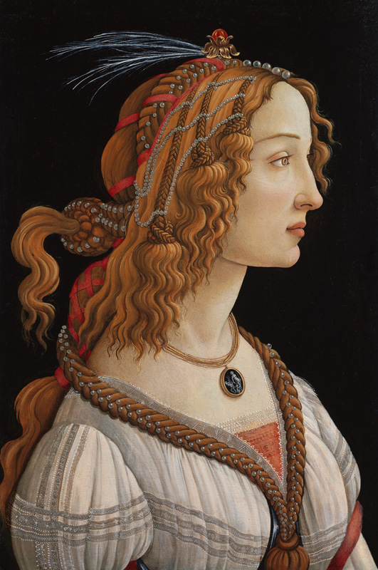 Idealised Portrait of a Lady (Portrait of Simonetta Vespucci as Nymph) à Sandro Botticelli