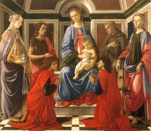 Enthroned Madonna & Saints / Botticelli à Sandro Botticelli
