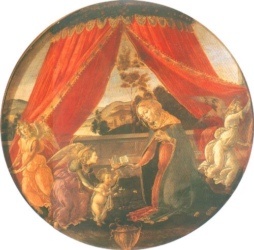 Madonne et enfant avec trois anges à Sandro Botticelli