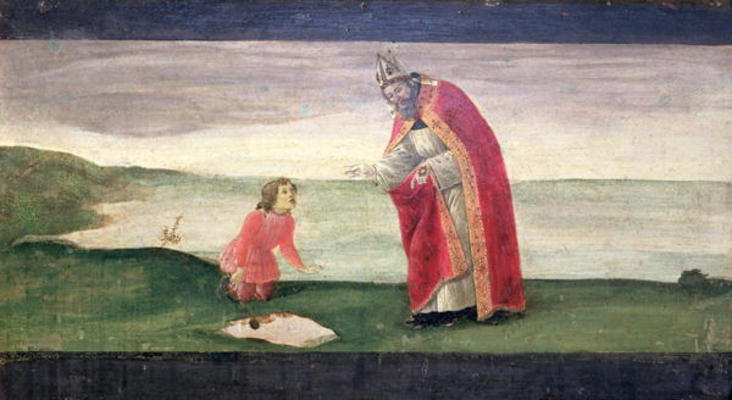 The Vision of St. Augustine from the Altarpiece of St. Barnabas (tempera on panel) à Sandro Botticelli