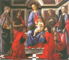 Madonne avec l'enfant et six Saints
