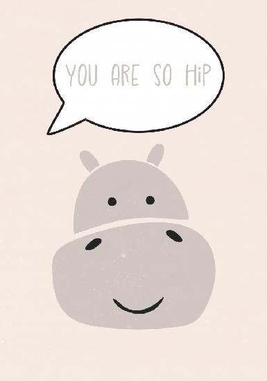 Hippo nursery print