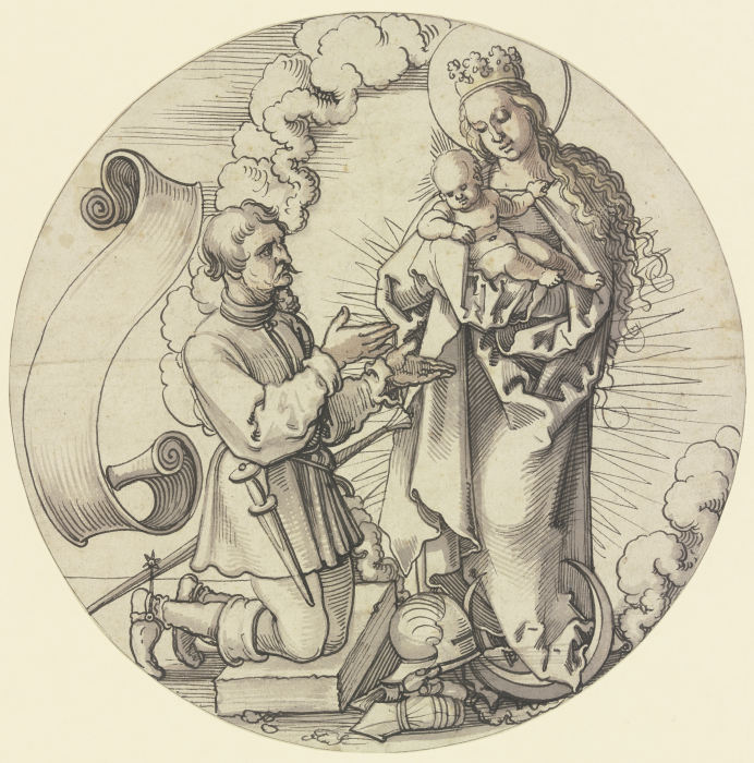 Die Madonna auf der Mondsichel mit einem knienden Ritter als Stifter à Sebald Beham