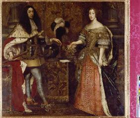 double portrait de la paire de de prince électeur Ferdinand Marie et Henriette Adelaide