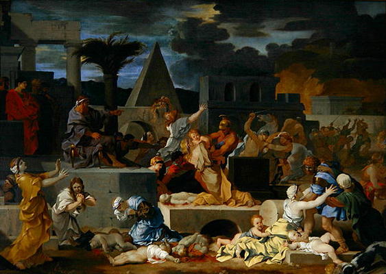 The Massacre of the Innocents (oil on canvas) à Sébastien Bourdon