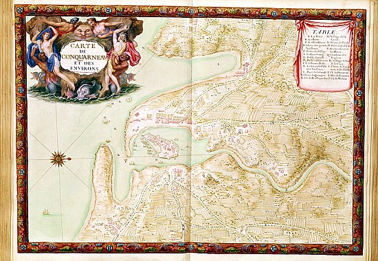 Ms 988 volume 3 fol.31 Map of Concarneau, from the ''Atlas Louis XIV'', 1683-88 à Sebastien Le Prestre de Vauban
