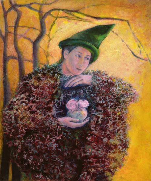 The Keeper of the Roses, 2003 (oil on gesso panel)  à Silvia  Pastore