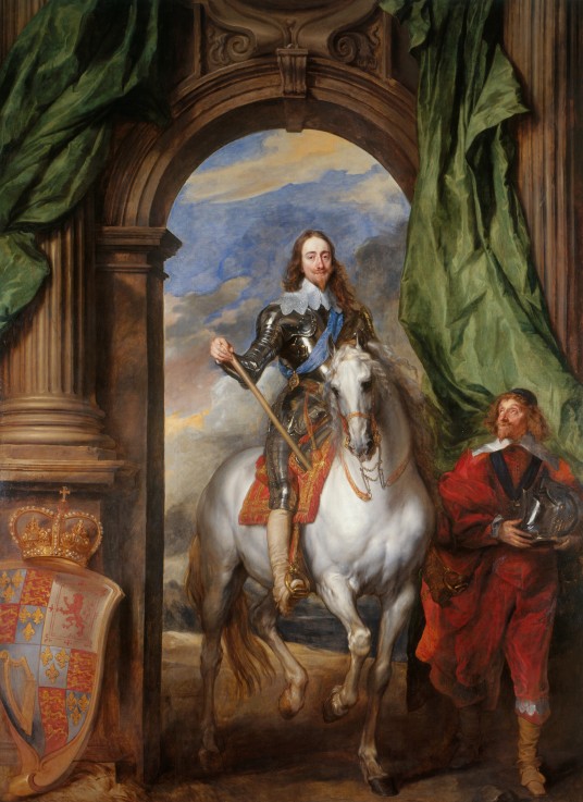 Equestrian portrait of Charles I, King of England  (1600-1649) with M. de St Antoine à Sir Anthonis van Dyck