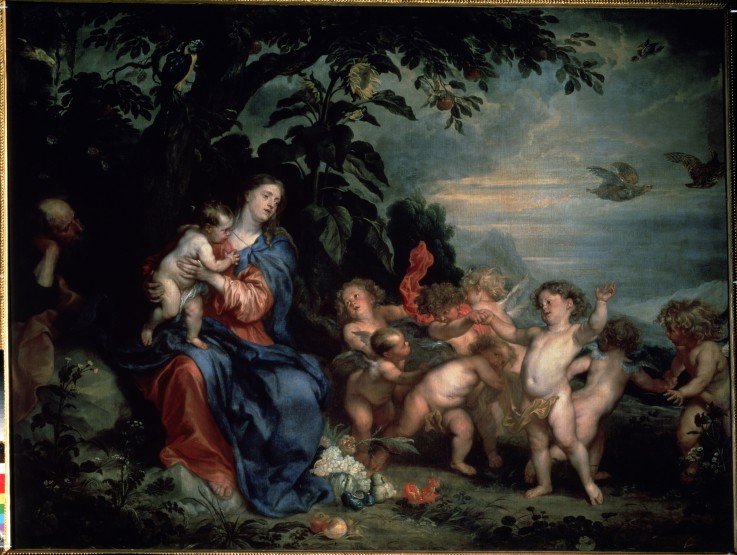Rest on the Flight into Egypt (Virgin with Partridges) à Sir Anthonis van Dyck