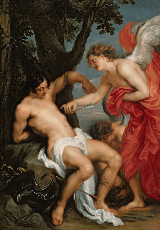 Saint Sebastian and the Angel (oil on canvas) à Sir Anthony van Dyck