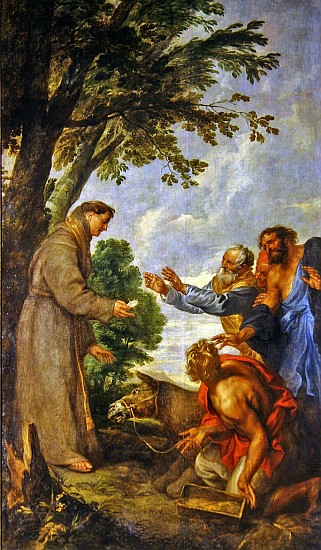 The Legend of the Mule and Saint Anthony of Padua. 1627-32 à Sir Anthony van Dyck