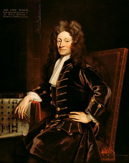 Portrait of Sir Christopher Wren (1632-1723) 1711 à Sir Godfrey Kneller