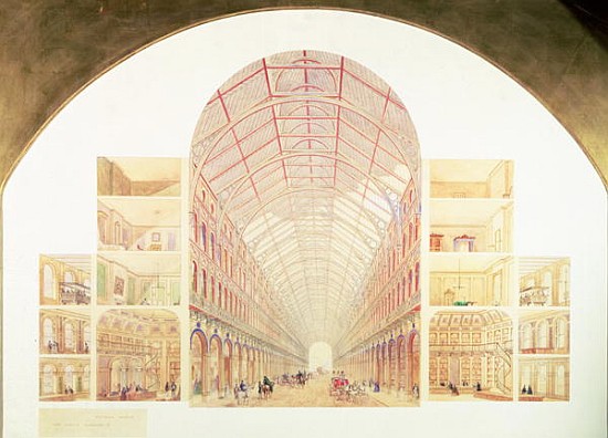 Section perspective of the proposed Great Victorian Way, c.1854 à Sir Joseph Paxton