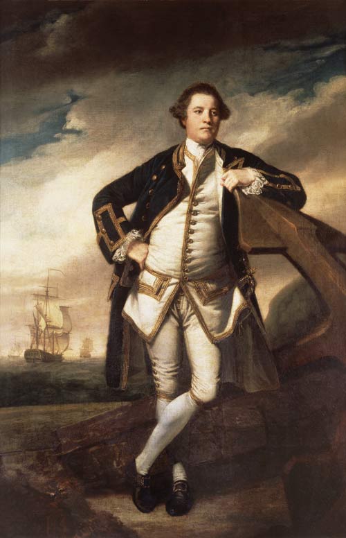 Capt. Philemon Pownall in naval uniform à Sir Joshua Reynolds