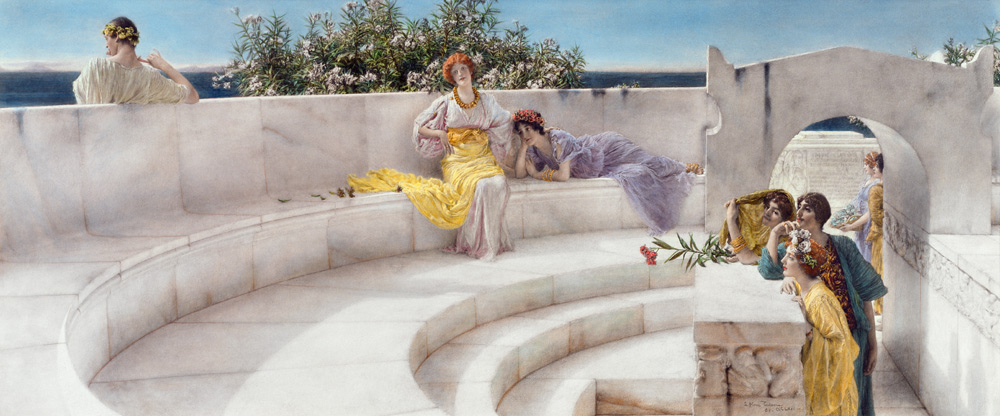 Under the Roof of Blue Ionian Weather à Sir Lawrence Alma-Tadema