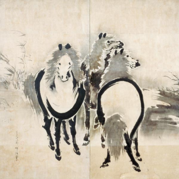 Horses, Japanese, Edo period à Soga Shohaku