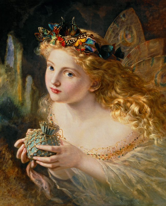 'Take the Fair Face of Woman, and Gently Suspending, With Butterflies, Flowers, and Jewels Attending à Sophie Anderson