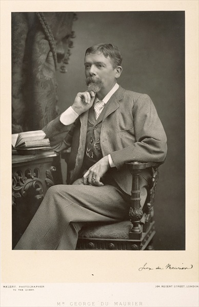 George du Maurier (1834-96), artist, cartoonist and novelist, portrait photograph (b/w photo)  à Stanislaus Walery