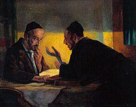 Deux juifs avec le Talmudstudium.