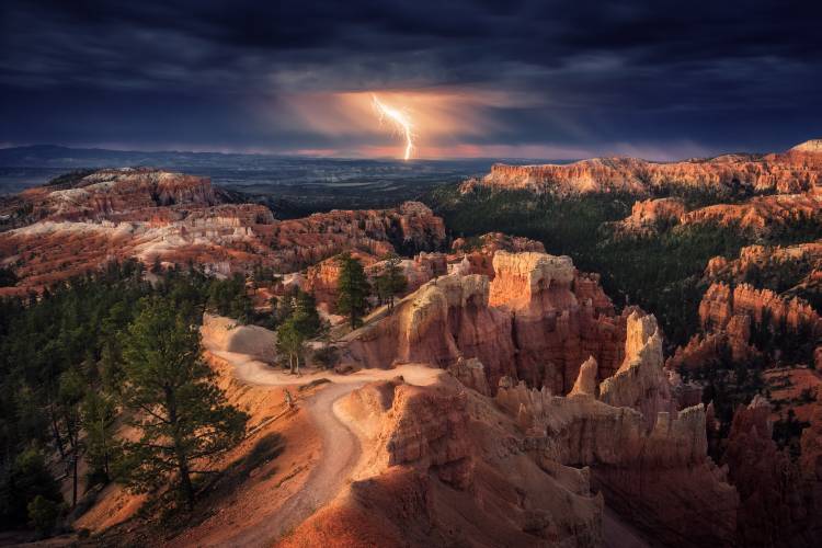 Lightning over Bryce Canyon à Stefan Mitterwallner