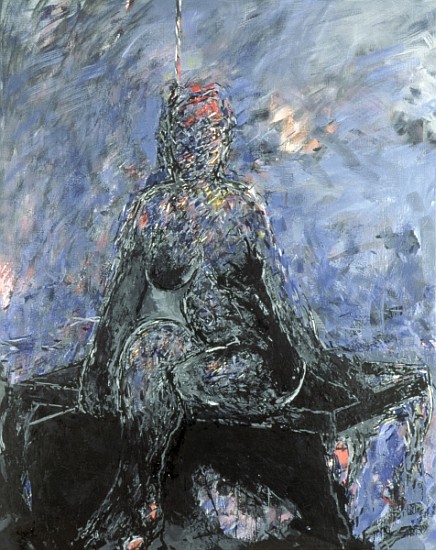Woman on a banquette, 1984 (oil on canvas)  à Stephen  Finer