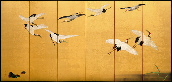 Reeds and Cranes, Edo Period à Suzuki Kiitsu