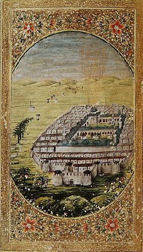 Mecca surrounded the mountains of Arafa (miniature