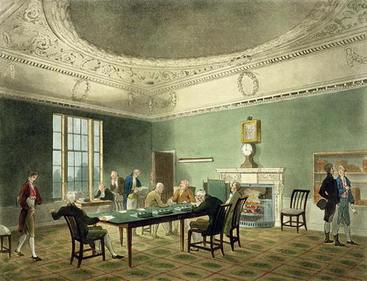 Board of Trade, from 'Ackermann's Microcosm of London', engraved by Thomas Sunderland (fl.1798), 180 à T. Rowlandson
