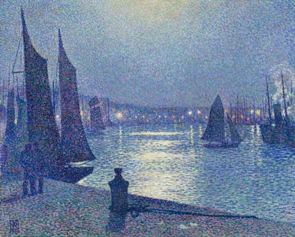 moonlit night in Boulogne à Theo van Rysselberghe