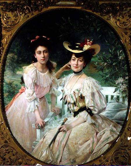 Madame Collas and her Daughter, Giselle à Theobald Chartran