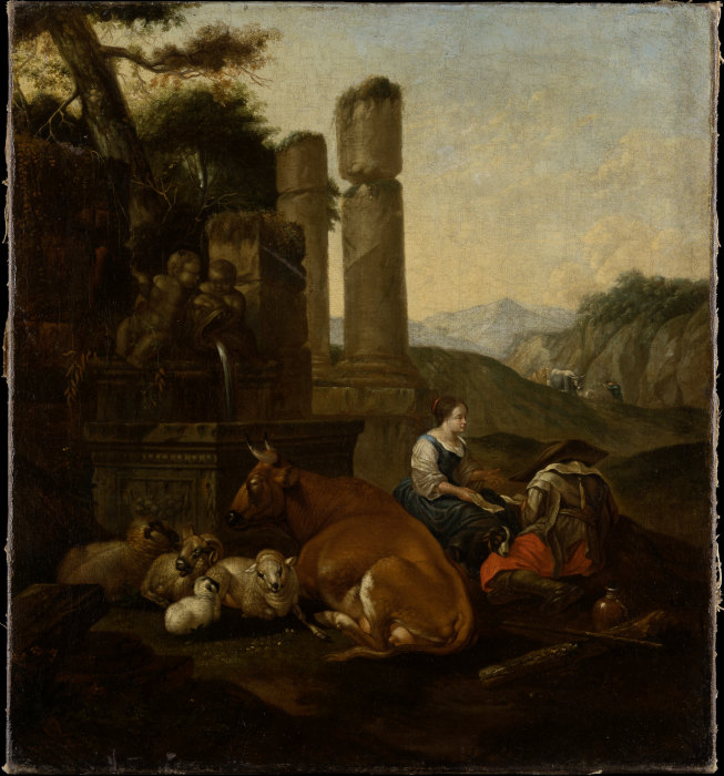 Shepherds in the Roman Campagna à Theodor Roos