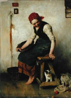 Young Girl with a Cat